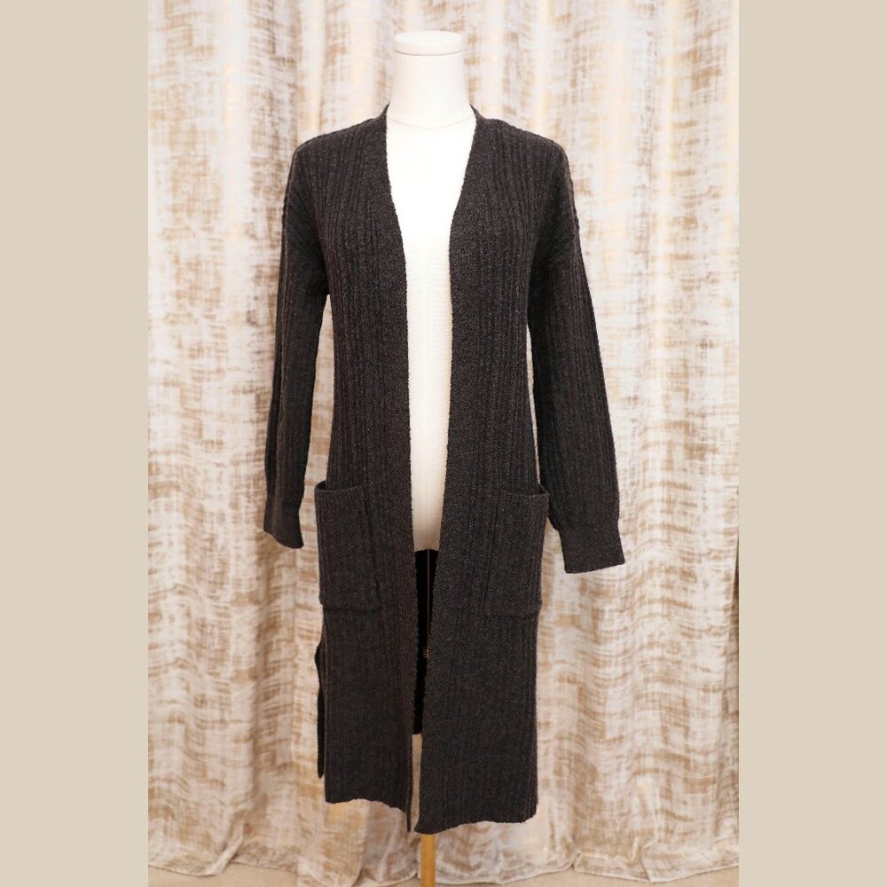 Gray Chenille Cardigan Duster Sweater Size S (NWOT)